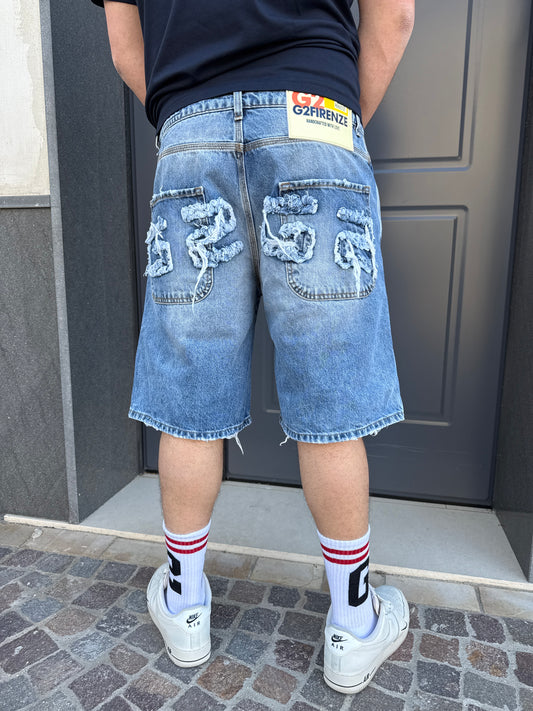Bermuda Jeans G2G2 Ricamo Uomo