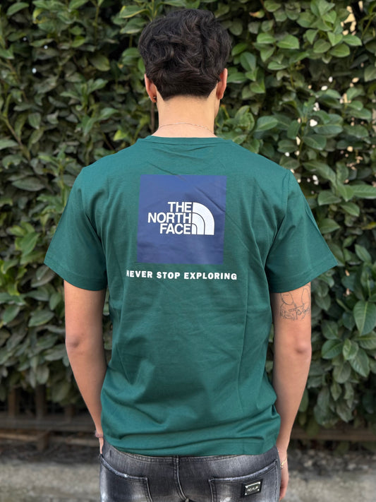 T-Shirt The North Face "Box Nse" Verde Uomo