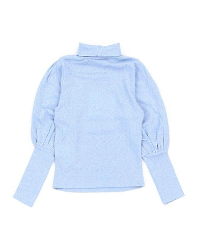 T-Shirt M/L Lupetto Odi Et Amo Lurex Azzurra Bambina/Ragazza