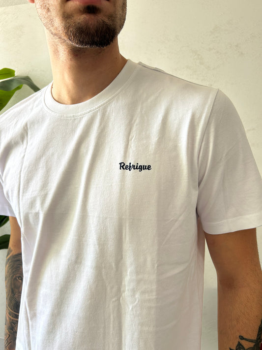 T-Shirt Refrigue "Mini-Logo Cucito" Bianca Uomo