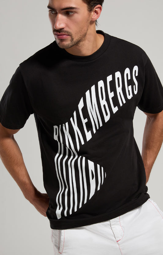T-Shirt Bikkembergs "1a Linea" Nera Cropped Uomo