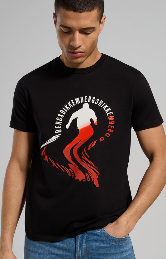 T-Shirt Bikkembergs "1a Linea" Nera Uomo