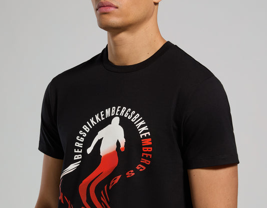 T-Shirt Bikkembergs "1a Linea" Nera Uomo