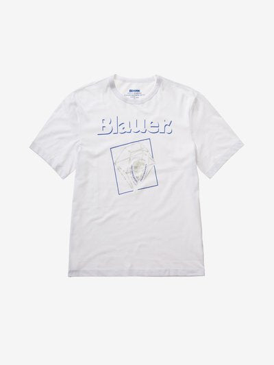 T-Shirt Blauer "Grafica 3D" Bianca Uomo