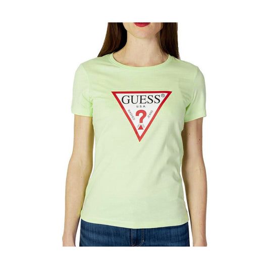 T-shirt Verde Mare Basic Donna Logo Guess