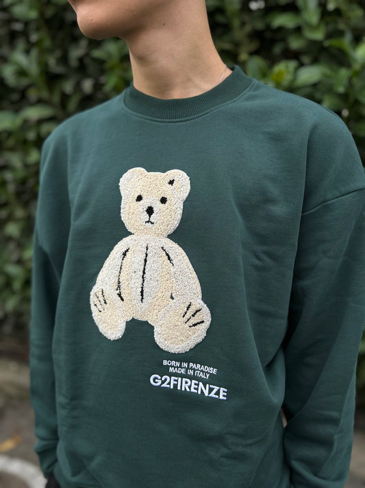 Felpa G2 Firenze "Teddy Girocollo Over" Verde Uomo