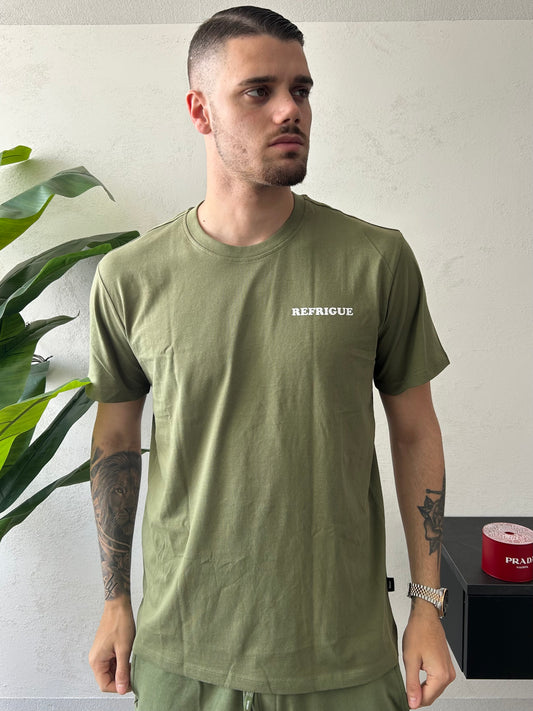T-Shirt Refrigue "Box Logo" Verde Militare Uomo