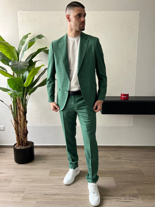 Abito Sartoriale Monopetto "Made In Italy" Verde Smeraldo Uomo
