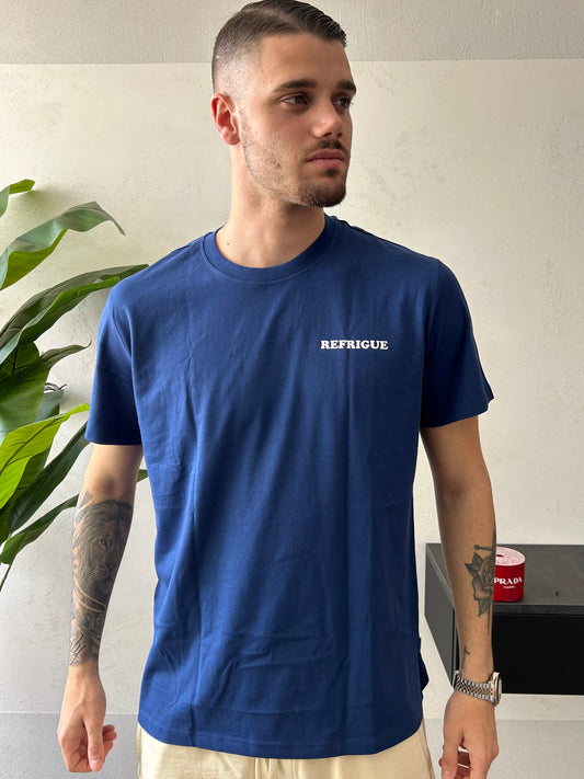 T-Shirt Refrigue "Box Logo" Blu Marine Uomo