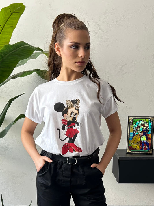 T-Shirt Le Streghe "Minnie" Bianca Donna