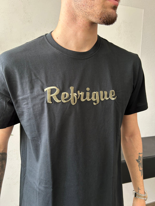 T-Shirt Refrigue "Logo Cucito" Nera Uomo