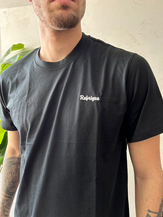 T-Shirt Refrigue "Mini-Logo Cucito" Nera Uomo