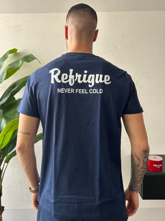 T-Shirt Refrigue "Logo Retro" Blu Navy Uomo