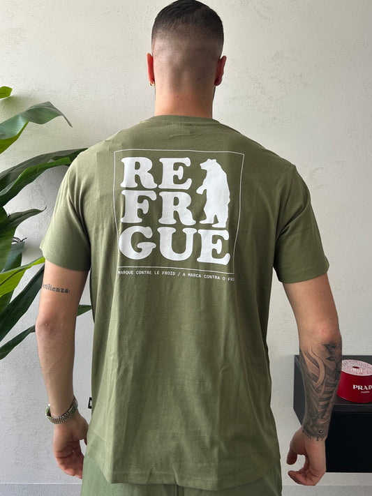 T-Shirt Refrigue "Box Logo" Verde Militare Uomo