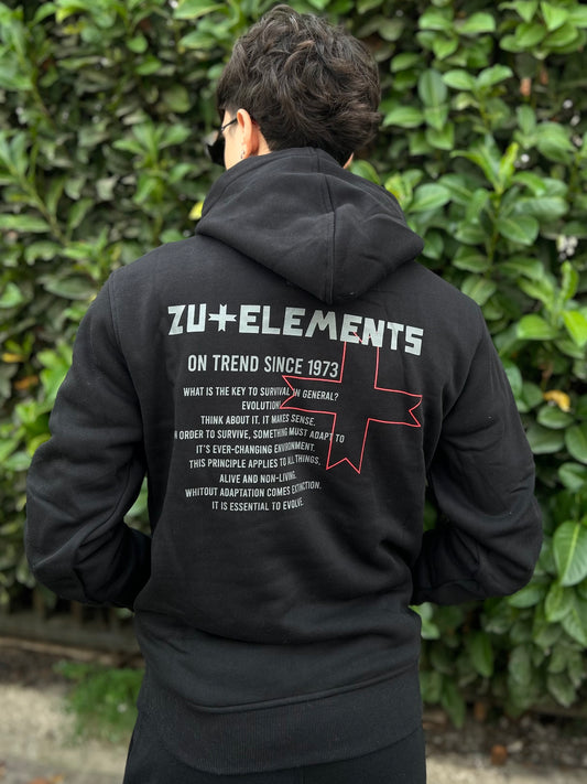 Felpa Zu Elements Cappuccio Nera Uomo