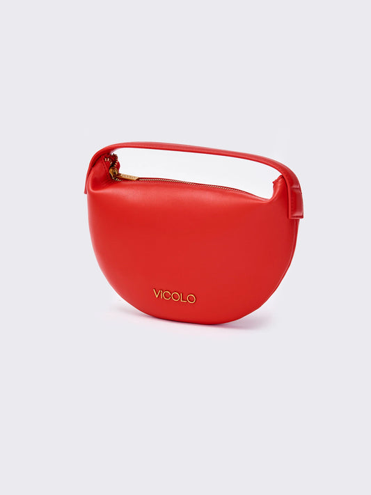 Borsa Vicolo "Croissant" Rosso Donna