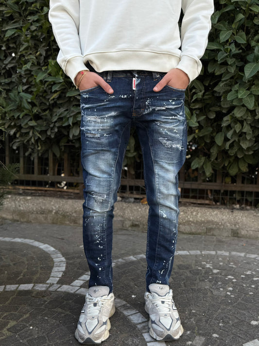 Jeans G2 Firenze "Paint White" Uomo