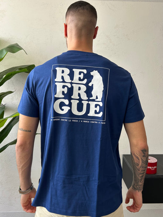 T-Shirt Refrigue "Box Logo" Blu Marine Uomo