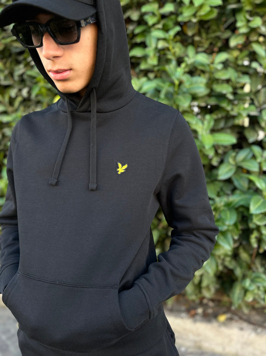 Felpa Lyle & Scott Nera Cappuccio Uomo