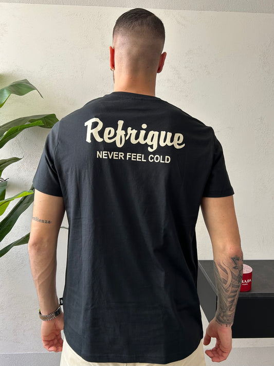 T-Shirt Refrigue "Logo Retro" Nera Uomo