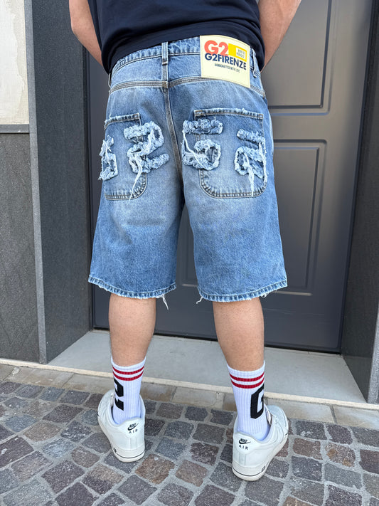 Bermuda Jeans G2G2 Ricamo Uomo