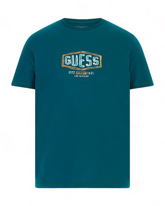T-Shirt Guess Verde Uomo