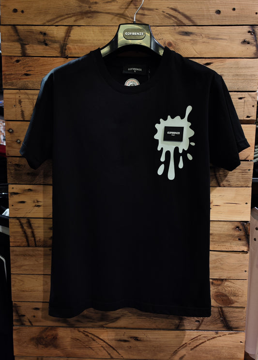 T-Shirt G2 Firenze "Splash" Nera/Luminescente Uomo