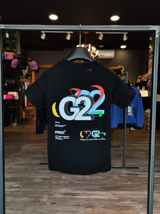 T-shirt G2 Firenze "Geometric" Nera Bambino/Ragazzo