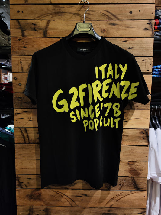 T-shirt G2 Firenze "Pop '80" Nera Uomo