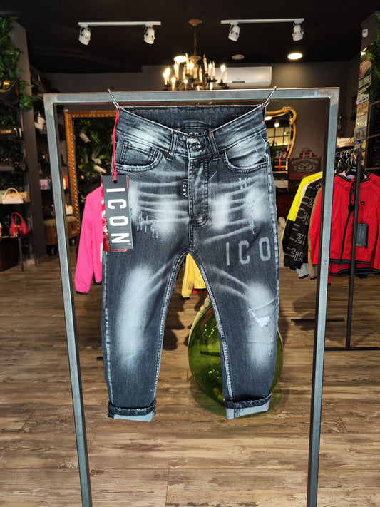 Jeans Icon Laser Nero Ragazzo