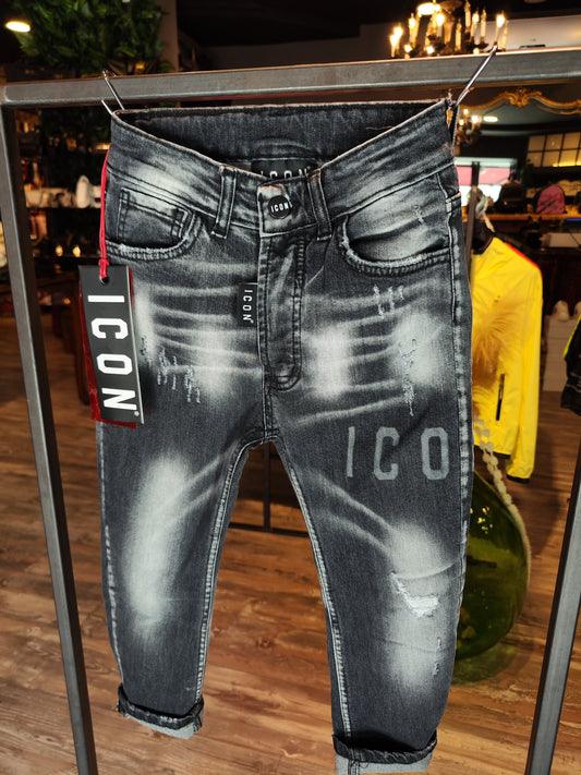 Jeans Icon Laser Nero Ragazzo