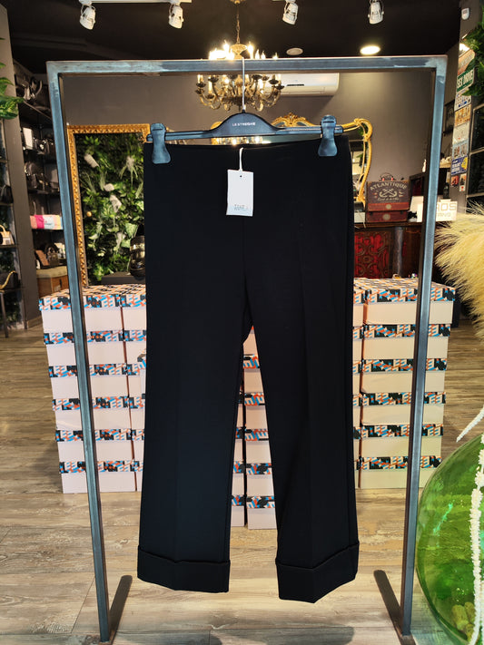 Pantalone Take Two "Risvolto" Nero Donna