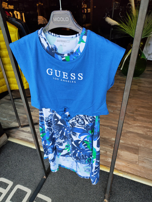 Vestitino Floreale Blu Ragazza Guess