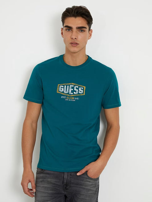 T-Shirt Guess Verde Uomo