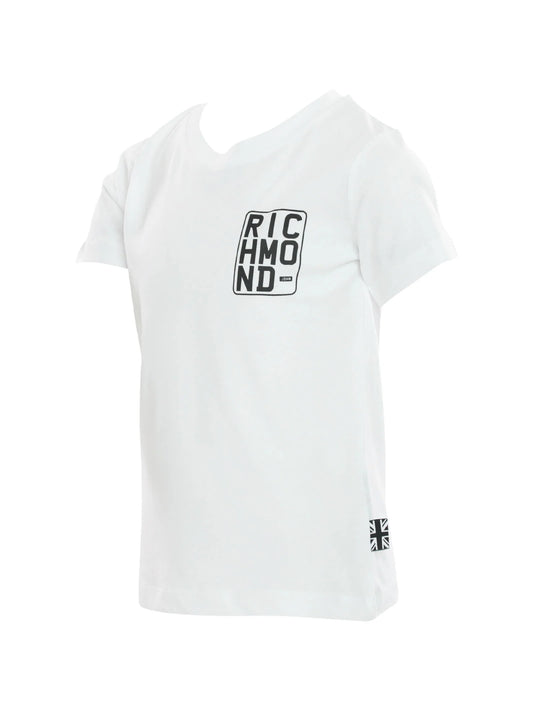 T-Shirt John Richmond "Box Logo" Bianca Bambino/Ragazzo
