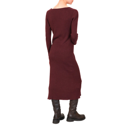 Abito Vicolo In Maglia Bordeaux Donna