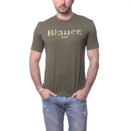 T-Shirt Blauer "Logo Sfumato" Verde M. Uomo