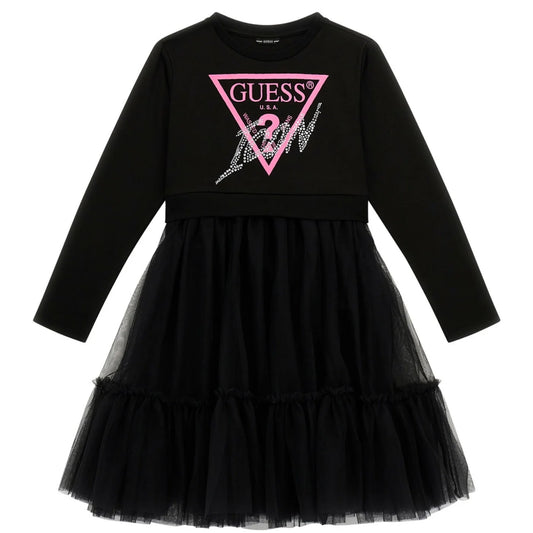 Abitino Guess Nero Gonna Tulle Ragazza