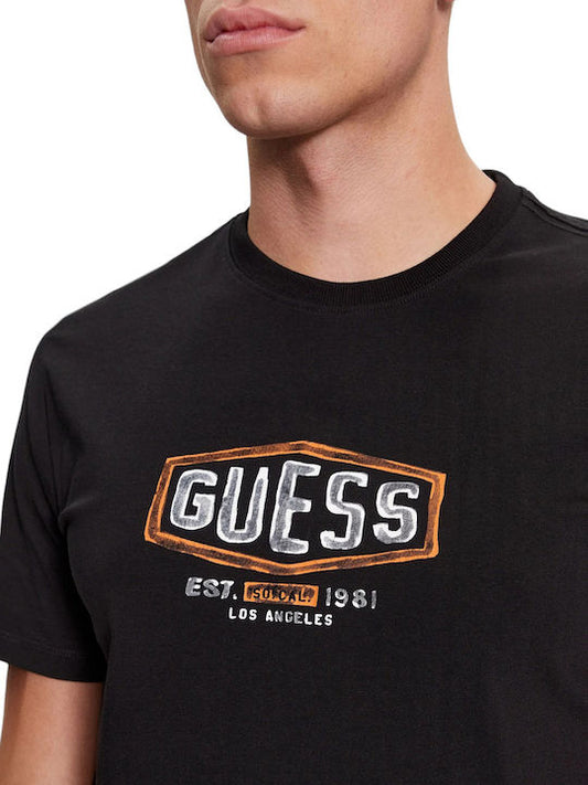 T-Shirt Guess Nera Uomo