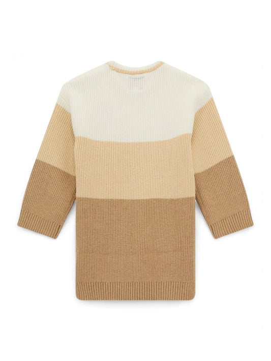 Abitino Guess In Maglia Beige A Fasce Bambina