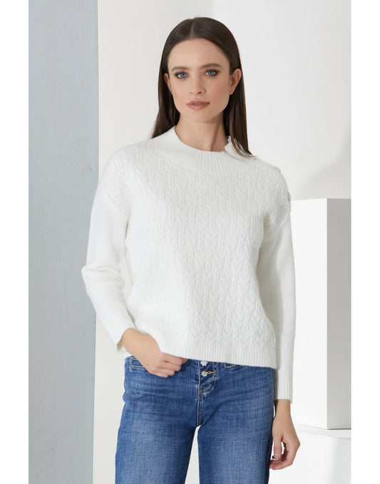 Maglione Take Two Treccine Panna Donna