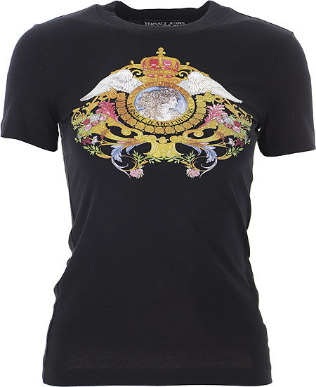 T-shirt Nera Donna Versace Jeans Couture