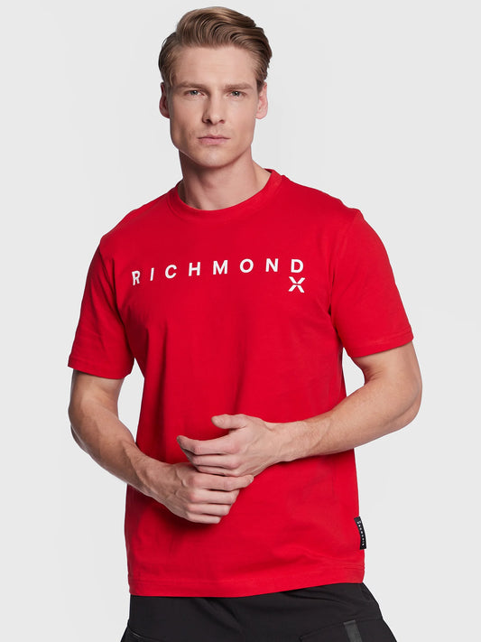 T-shirt Rossa con Stampa a contrasto Uomo John Richmond